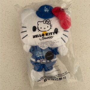 Sanrio Hello Kitty Dodgers Plush with Blue and Red Accents